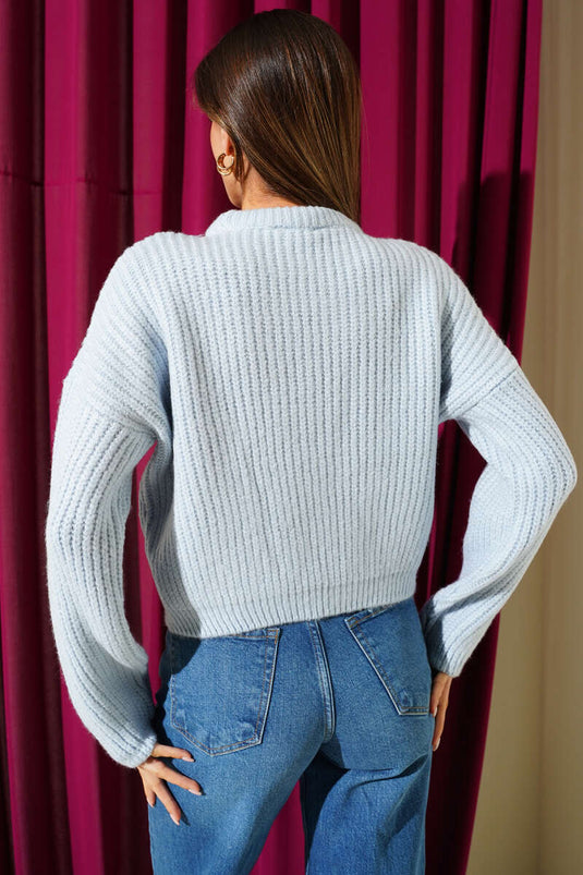 Navy Short Knit Cardigan
