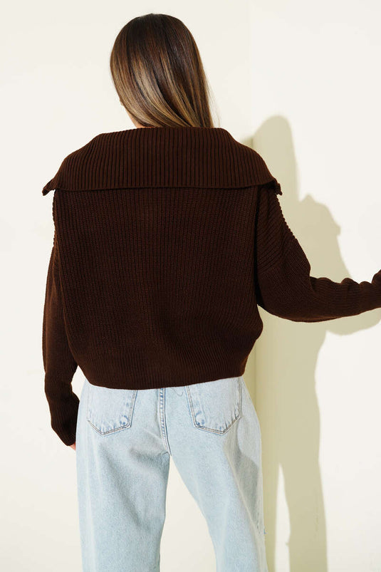 Gilet zippé en maille Thessaloniki, couleur café