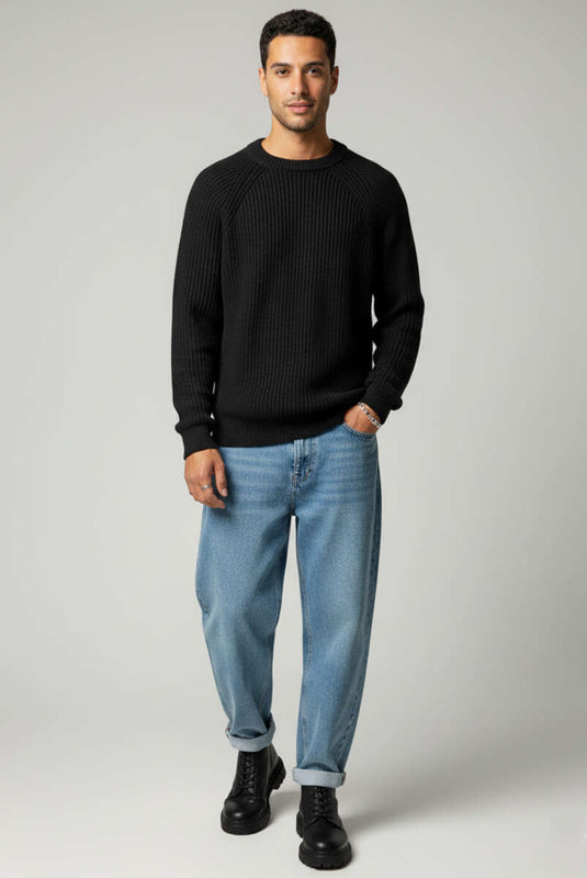 Thessaloniki Strickpullover für Herren, Schwarz