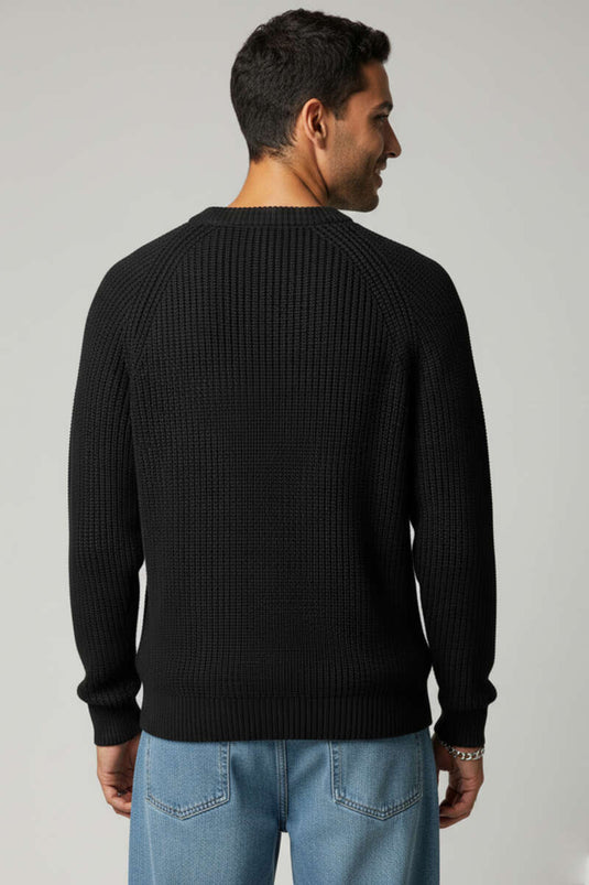 Thessaloniki Strickpullover für Herren, Schwarz