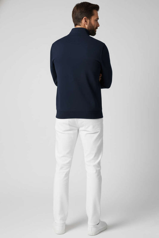 Sudadera con media cremallera Thessaloniki para hombre azul marino