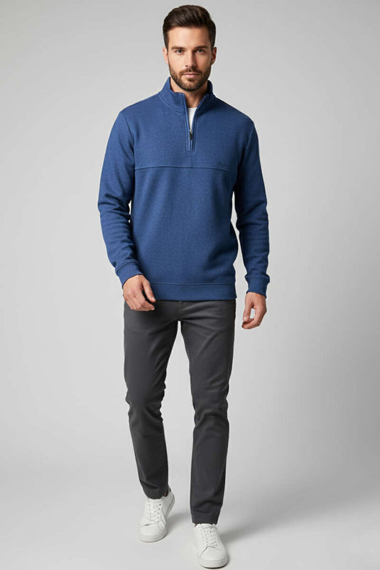 Sudadera azul con media cremallera para hombre de Thessaloniki