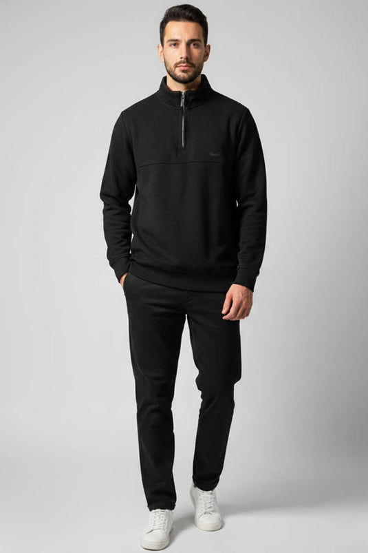 Sudadera negra con media cremallera para hombre de Thessaloniki