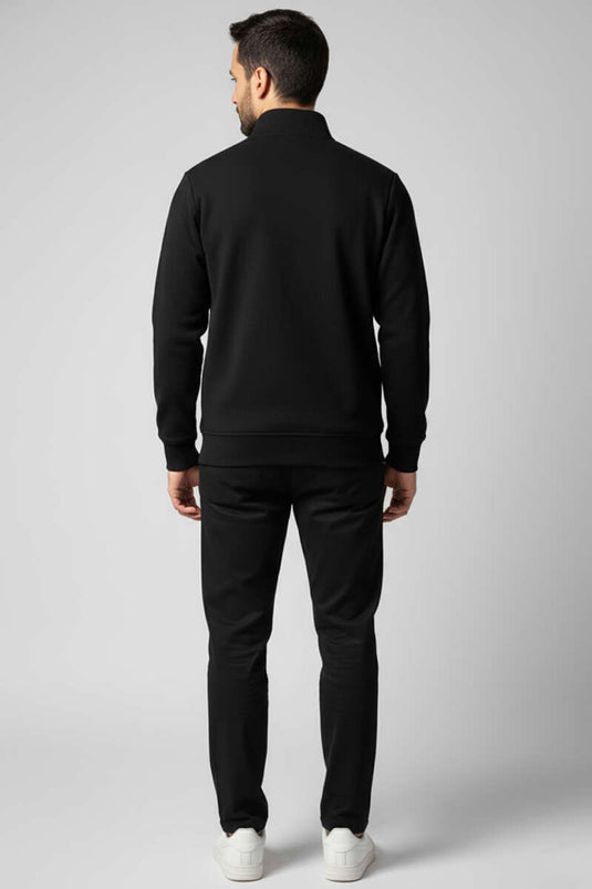 Sudadera negra con media cremallera para hombre de Thessaloniki