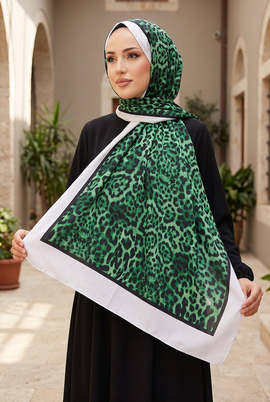 Sena Leopard Patterned Shawl -6