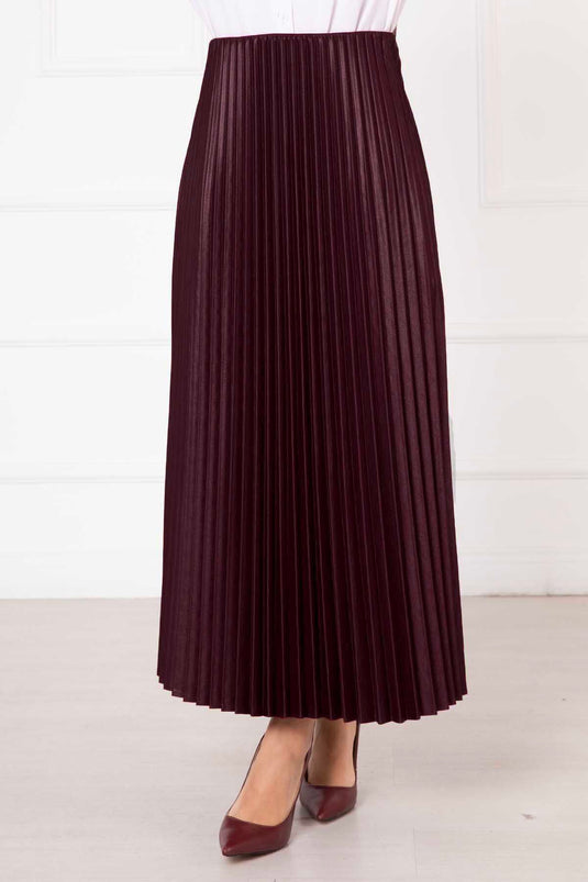 Sena Pleated Skirt dark burgundy
