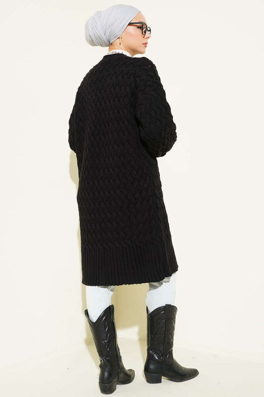 Schwarzer Strickcardigan