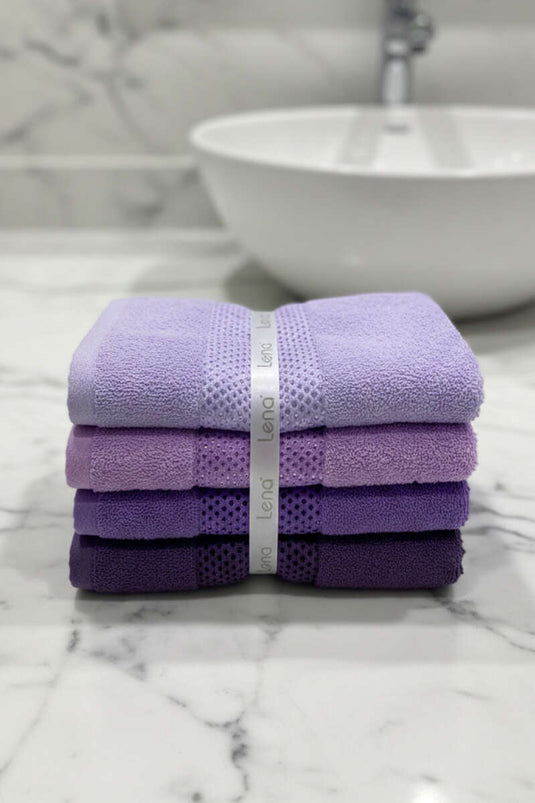 Set Di 4 Asciugamani Da Mano A Righe In Vari Colori