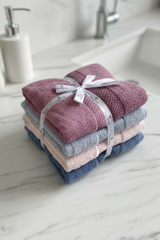 Şerit Çizgili 4'lü El Havlusu Asorti 4