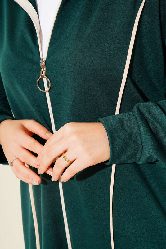 Gestreifter Doppelanzug in Smaragdgrün