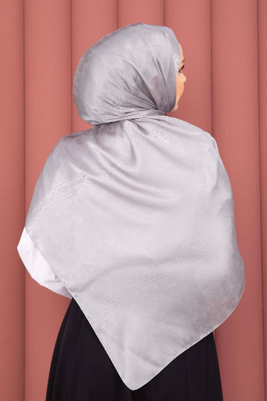 Série d'écharpes jacquard à détails ruban gris