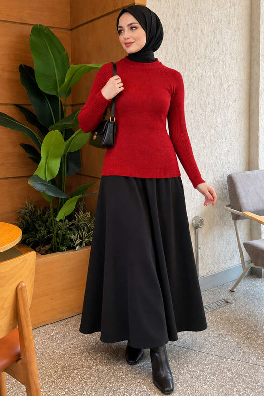 Red Striped Knit Sweater