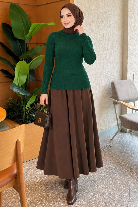 Gestreifter Strickpullover In Marineblau