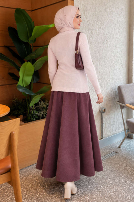 Rosa Gestreiftes Strickpullover Mit Details