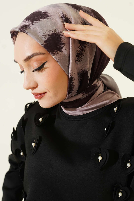 وشاح من الخيزران بنقوش متدرجة مخططة، لون بيج رملي