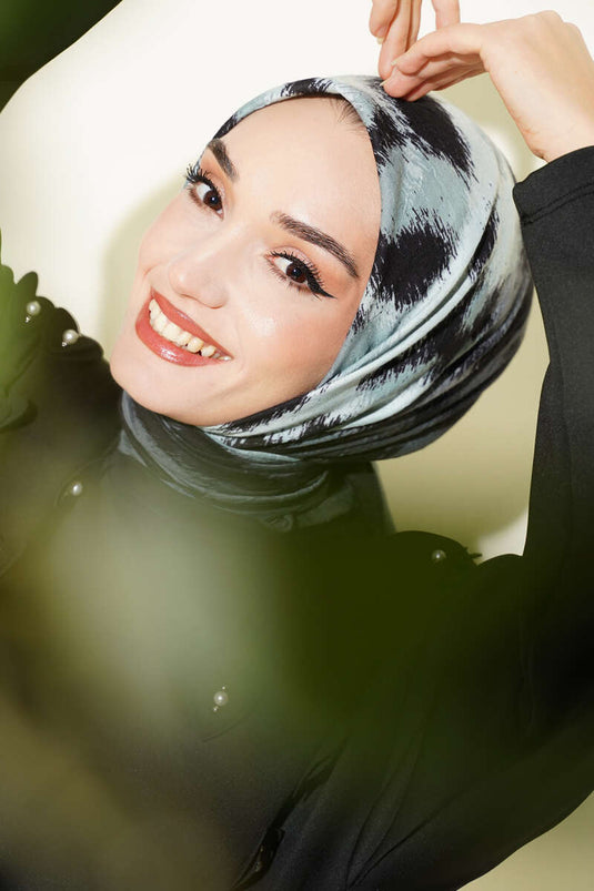 Écharpe en bambou à rayures dégradées noires