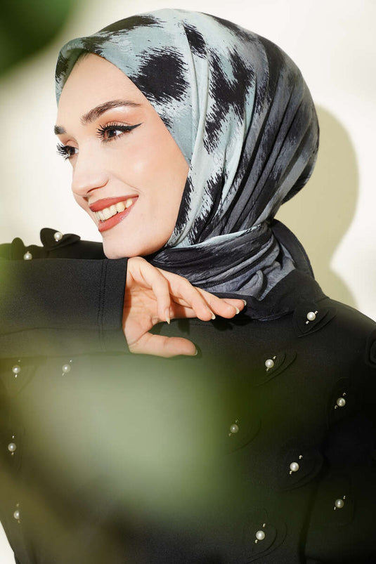 Écharpe en bambou à rayures dégradées noires