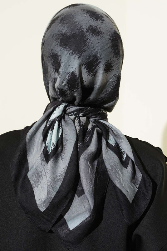 Écharpe en bambou à rayures dégradées noires