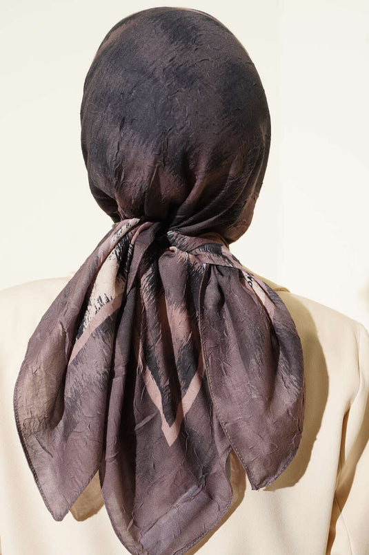 Gestreepte bamboe sjaal met kleurverloop, nerts