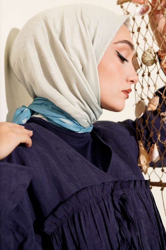 Striped Bamboo Crush Scarf Baby Blue