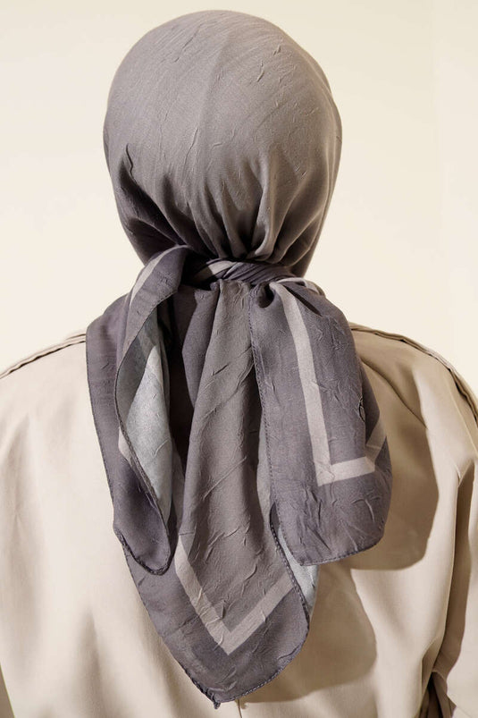 Striped Bamboo Crush Scarf Grey