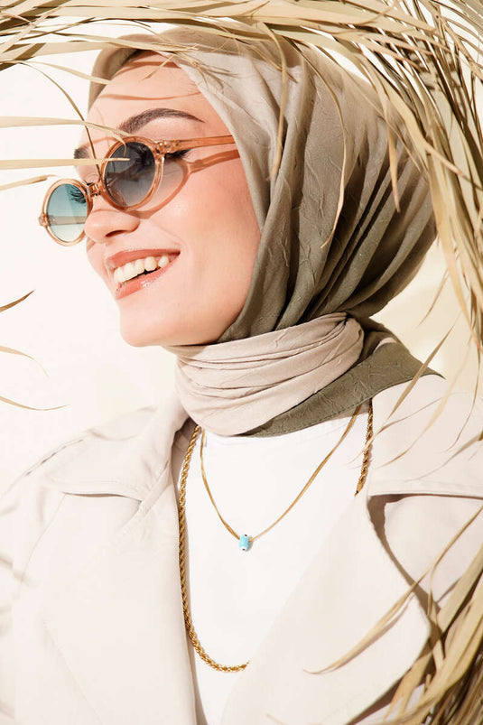 Striped Bamboo Kash Scarf Khaki