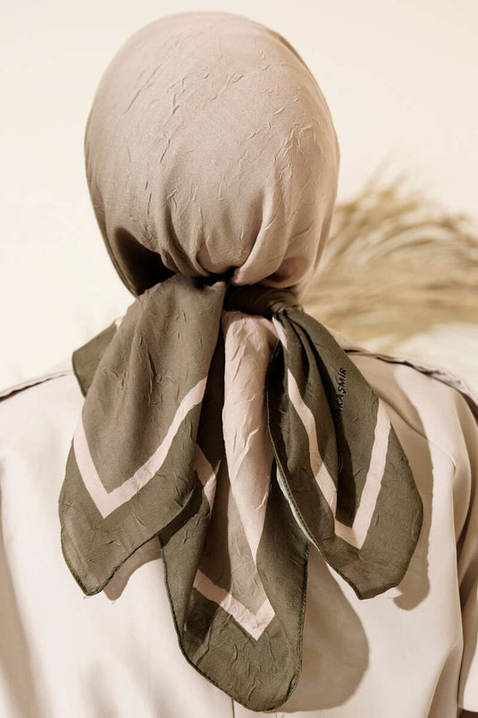 Striped Bamboo Kash Scarf Khaki