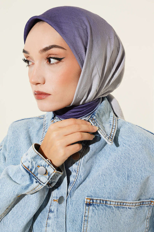 Striped Bamboo Crush Scarf Dark Lilac