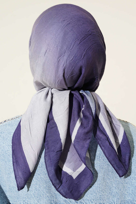 Striped Bamboo Crush Scarf Dark Lilac