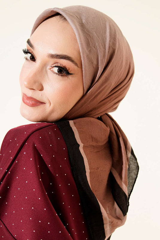 Striped Bamboo Crush Scarf Earth Tones