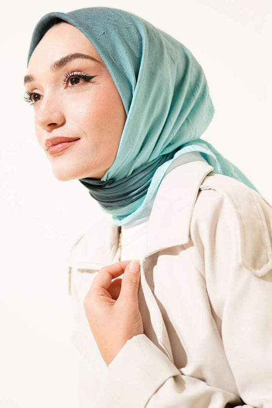 Striped Bamboo Kash Scarf Turquoise