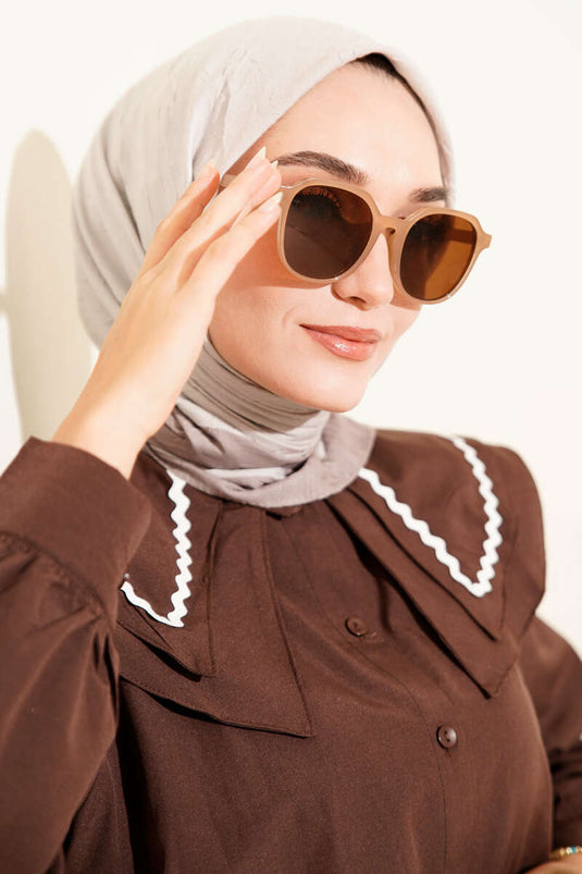 Gestreifter Bambus-Kash-Schal Nerz