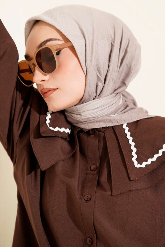 Gestreifter Bambus-Kash-Schal Nerz