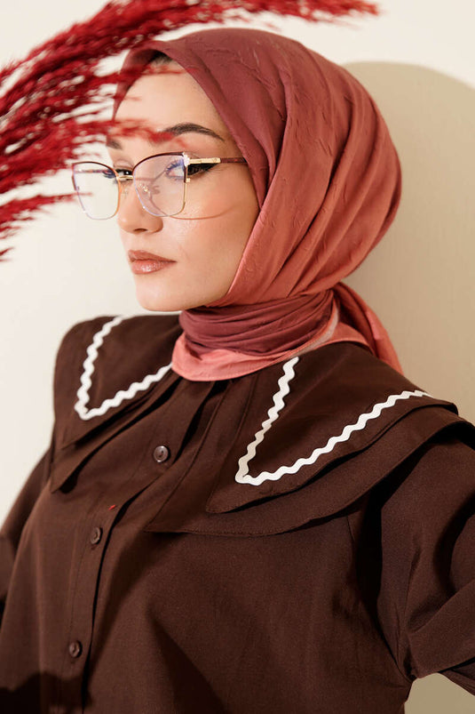 Striped Bamboo Crush Scarf, Baby Pink