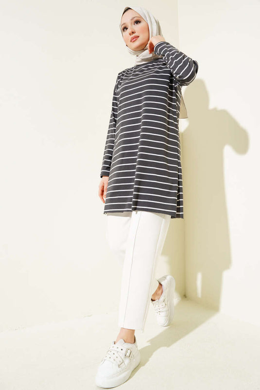 Striped Tunic Smoke