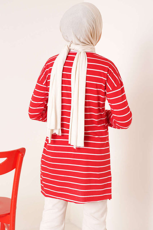Tunique Rayée Rouge