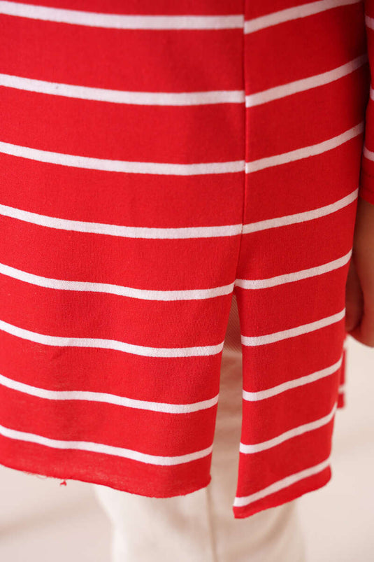Tunique Rayée Rouge
