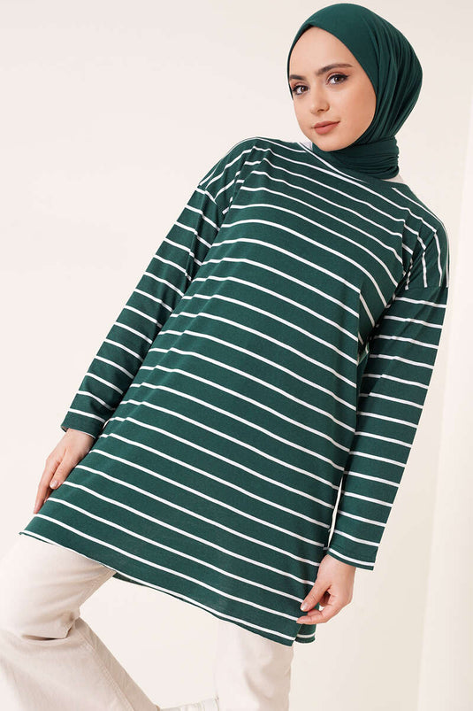 Striped Tunic Emerald Green