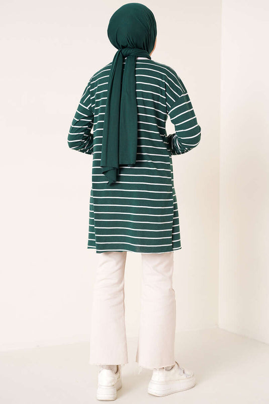 Striped Tunic Emerald Green