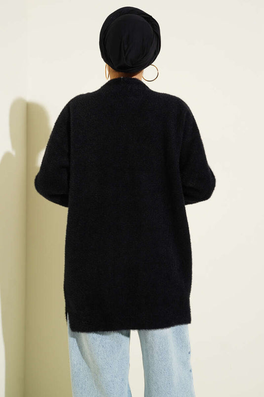 Bearded Tunic with Sprinkled Pearls, Black