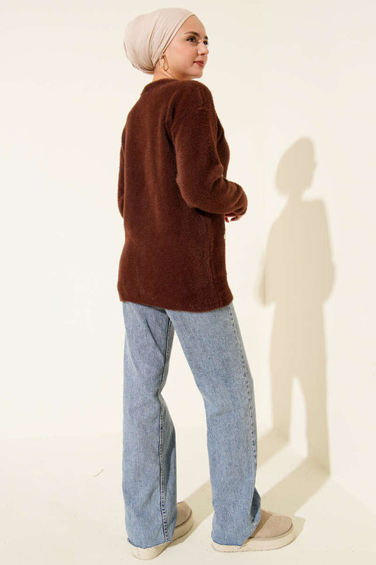 Bearded Tunic Brown with Sprinkled Stone Detail