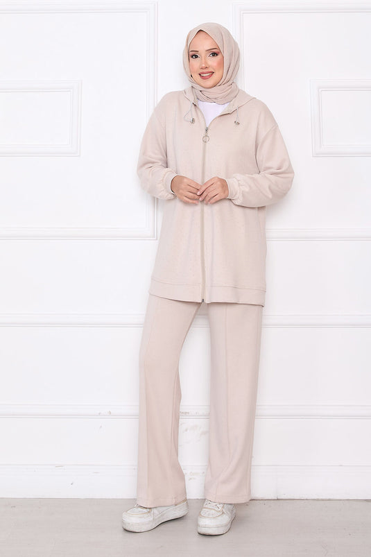 طقم أويسو من قطعتين مع أحجار مرشوشة وسحّاب