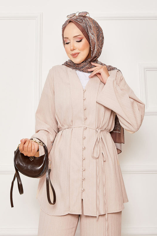 متنقل بحزام بريت مزود بأزرار ثنائي طقم حجر