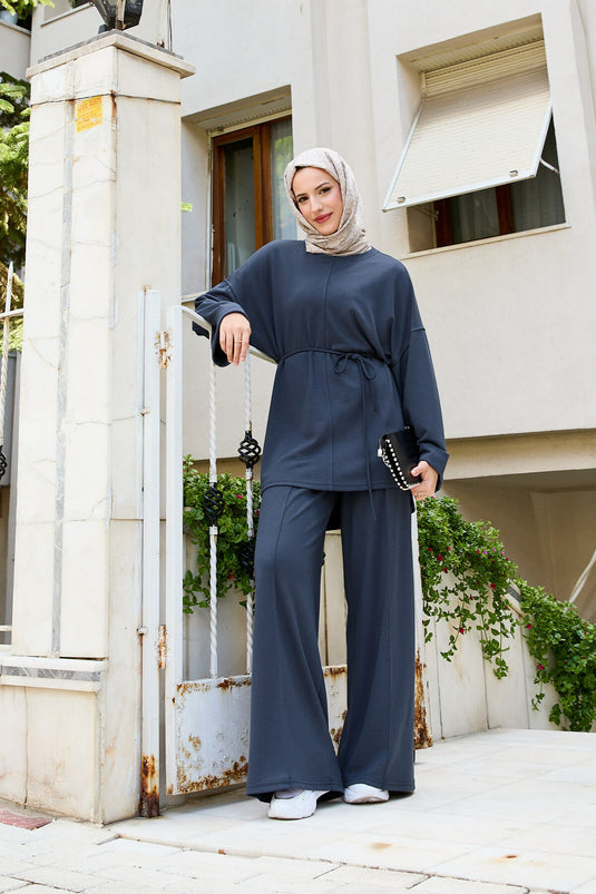 طقم أويشو سموك المكون من قطعتين مع حزام قابل للإزالة