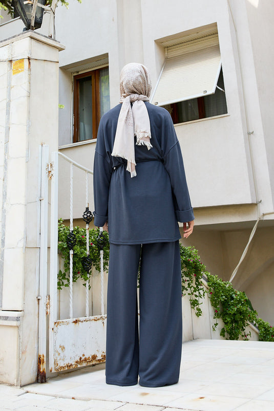 طقم أويشو سموك المكون من قطعتين مع حزام قابل للإزالة