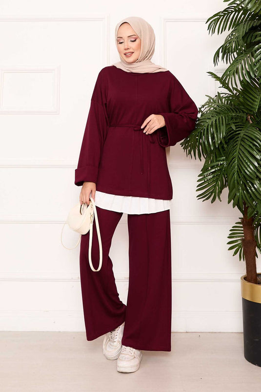 طقم أويشو بوردو المتنقل ذو الذراع بحزام مع تفاصيل الطي