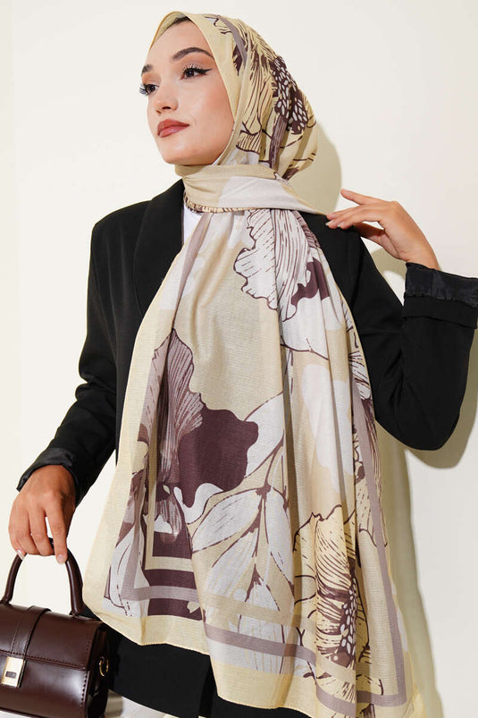 Shelia Pattern Lina Scarf Light Yellow