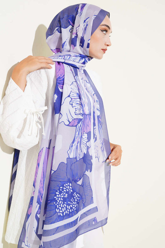 وشاح لينا بنقشة شيلا، لون أرجواني فاتح