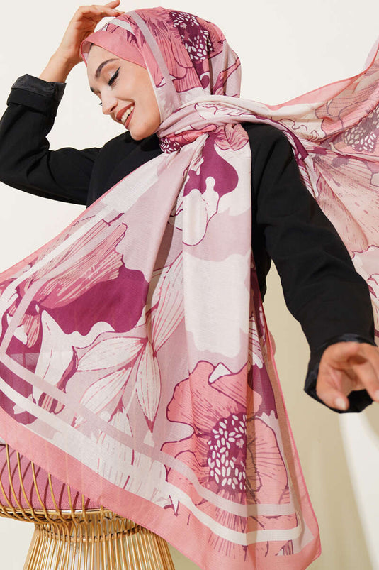 Shelia Pattern Lina Shawl Baby Pink