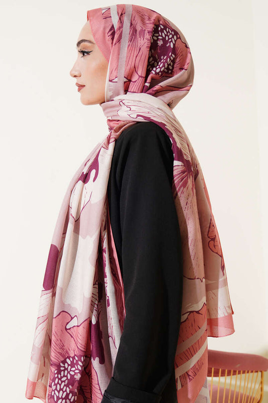 Shelia Pattern Lina Shawl Baby Pink